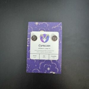 Capricorn Zodiac Earrings .925 Sterling Silver